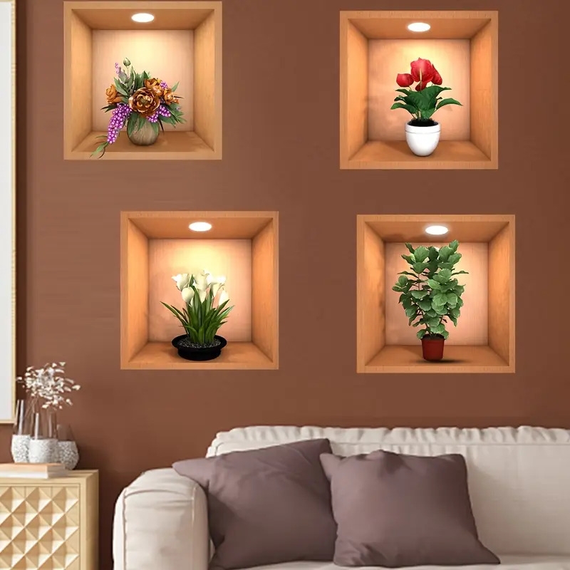 4pcs   peel and stick wall decals for diy room   decor easy to apply and remove Product details 4