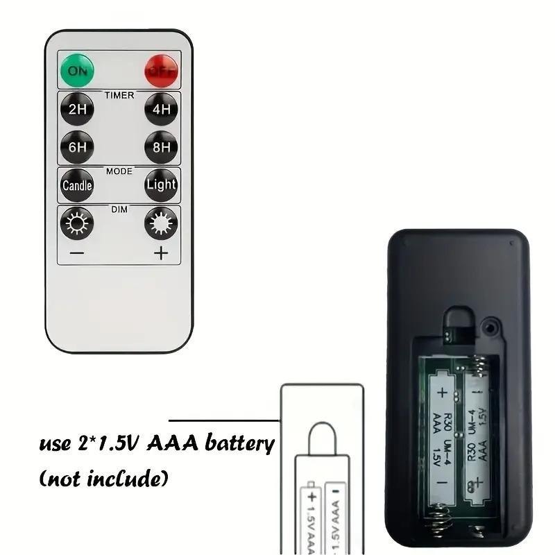 6 件装无焰 led 锥形蜡烛，带遥控器和 9.6 英寸定时器 - 电池供电逼真蜡效果火焰，3d 核心适合万圣节、圣诞节、情人节家居装饰 商品详情 9