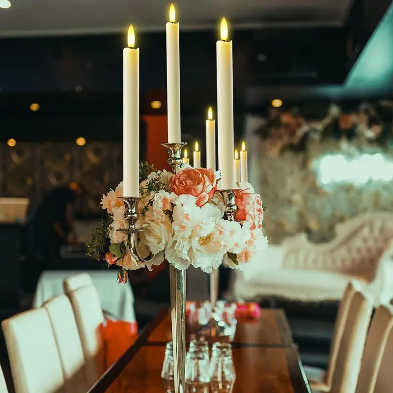 6 件装无焰 led 锥形蜡烛，带遥控器和 9.6 英寸定时器 - 电池供电逼真蜡效果火焰，3d 核心适合万圣节、圣诞节、情人节家居装饰 商品详情 3