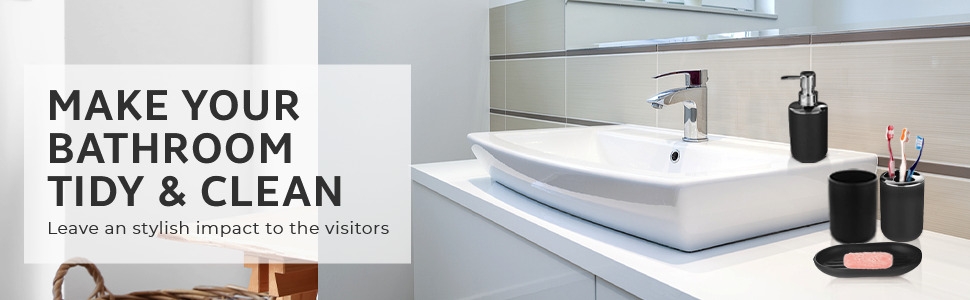 black bathroom accessories set, bathroom decor black, black bathroom accessory set,