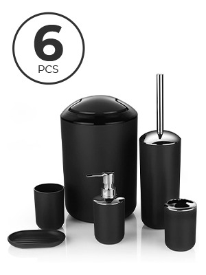 black bathroom accessories set, bathroom decor black, black bathroom accessory set,