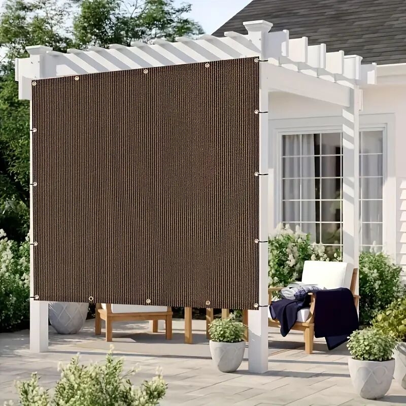outdoor privacy screen shade cloth high density uv protection breathable mesh for patio poolside and picnic use non waterproof sunblock panel brown   in multiple sizes details 0