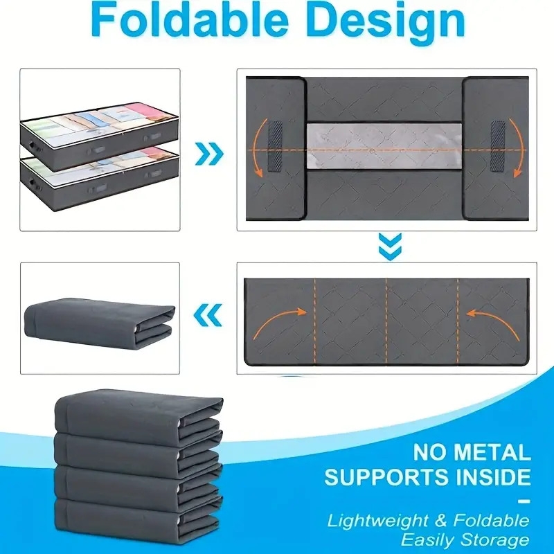 simple dustproof zipper organizer lightweight underbed storage bag versatile container details 2