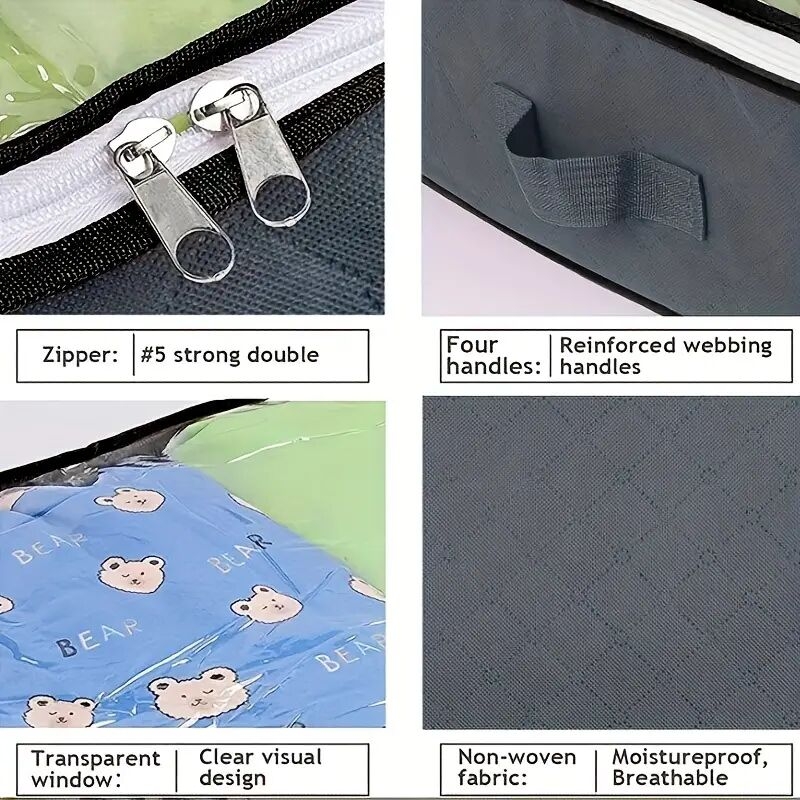 simple dustproof zipper organizer lightweight underbed storage bag versatile container details 3
