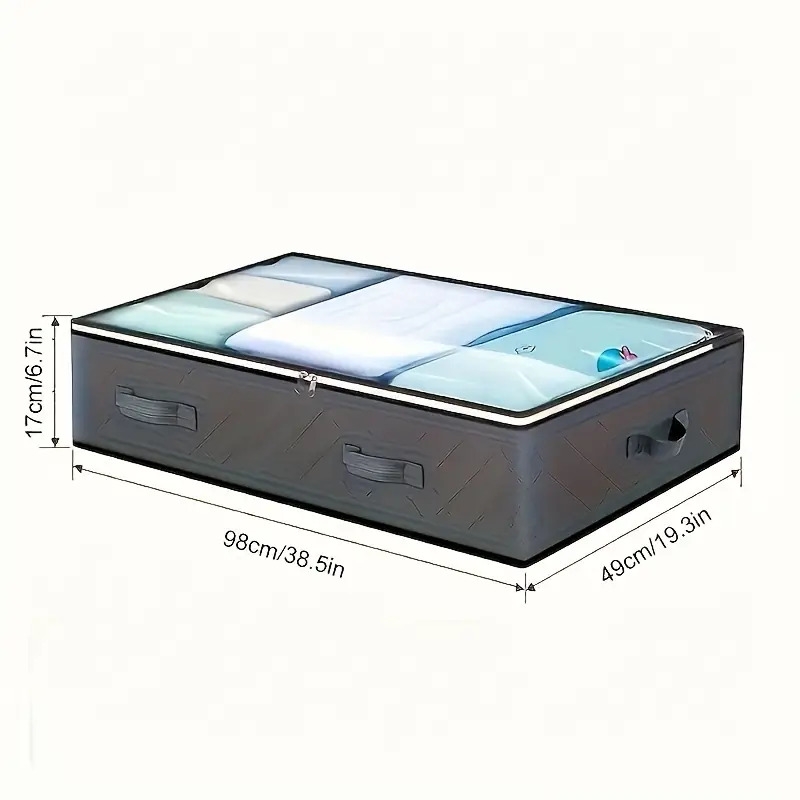 simple dustproof zipper organizer lightweight underbed storage bag versatile container details 4