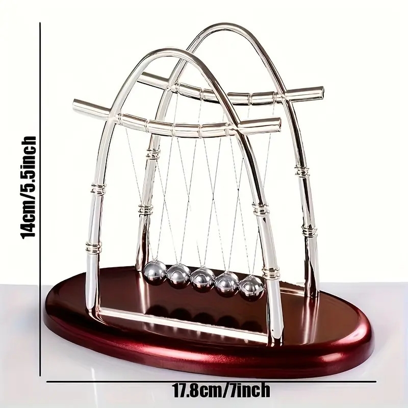 cradle balance balls educational physics pendulum desk toy kinetic energy demonstrator for home office decor   plastic construction no batteries required details 0