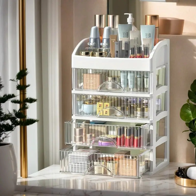 versatile multi layer desktop organizer with drawers   cosmetics jewelry stationery storage ideal for bedroom bathroom countertops 2