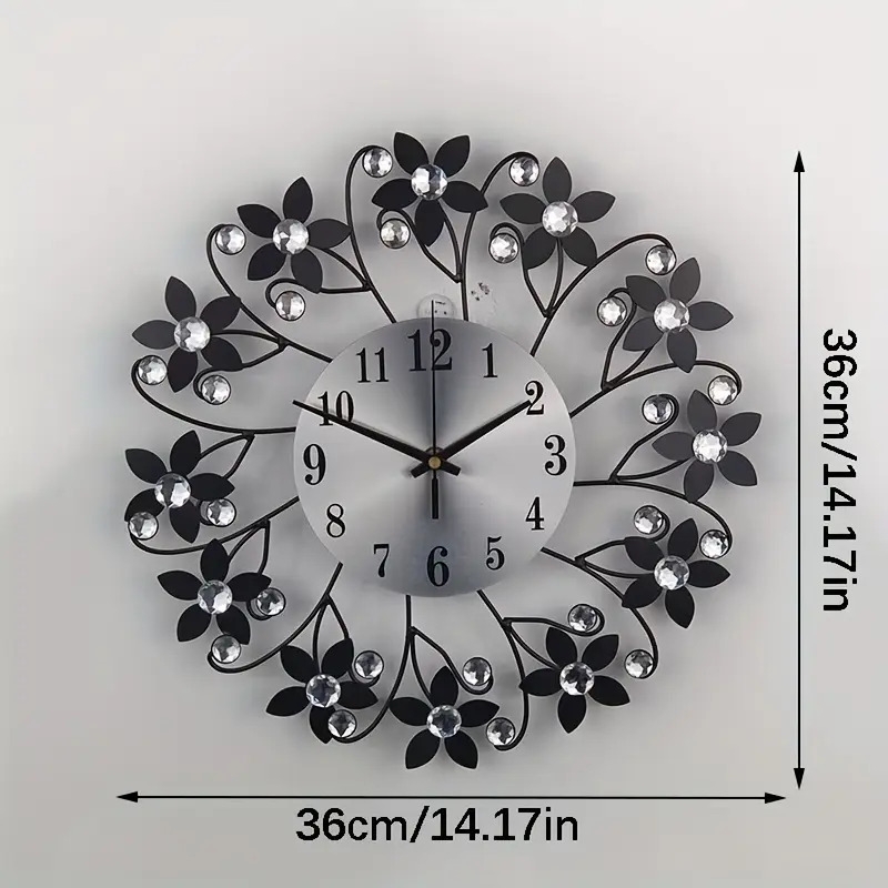 1件现代简约大圆形挂钟，黑色指针和白色表面 - 大号易读数字，黑色边框，米色/白色/灰色调 - 铁质结构，适用于客厅、卧室、厨房、办公室 - 静音扫秒运动，现代家居装饰钟，时尚挂钟，客厅钟表，客厅挂钟，亚克力挂钟，超大挂钟 商品详情 2