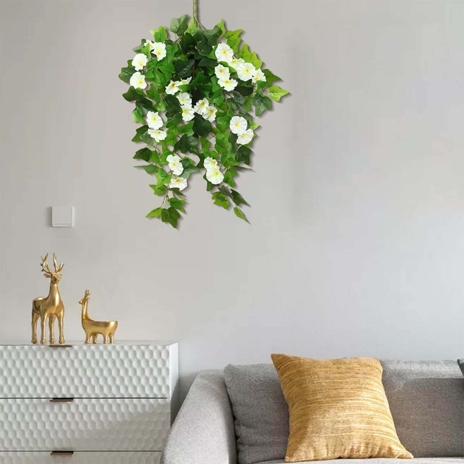 Artificial Flowers Multibunch Morning Glories Outdoor Flowers Indoor Hanging Pot Realistic Long-lasting Decor Durable Silk Plastic 20+ Blooms 65cm Length