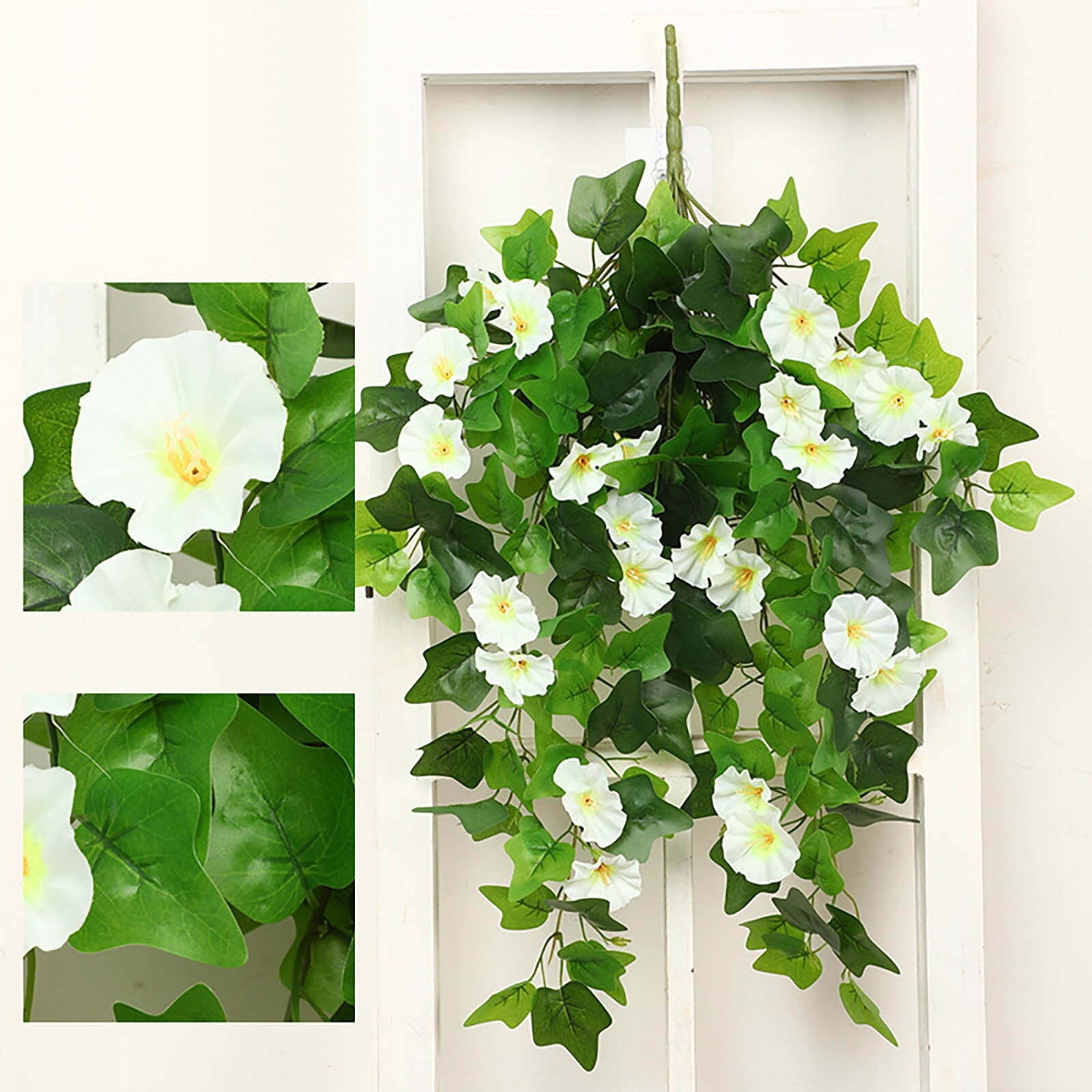 Artificial Flowers Multibunch Morning Glories Outdoor Flowers Indoor Hanging Pot Realistic Long-lasting Decor Durable Silk Plastic 20+ Blooms 65cm Length
