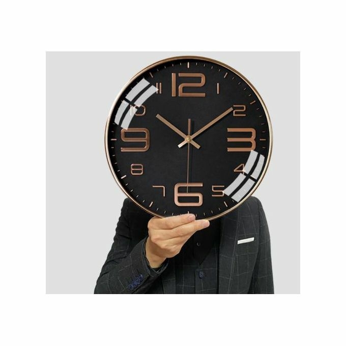 product_image_name-Generic-Classy 12 Inch(30cm) Rose Gold Wall Clock-3