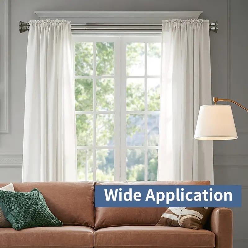 2pcs 4pcs curtain rod brackets set double curtain rod holder hooks metal curtain rod support with screw for curtain poles wall clothes 7