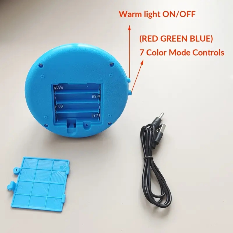 1pc spaceship shaped star projection lamp with 8 color modes usb or battery dual use details 7