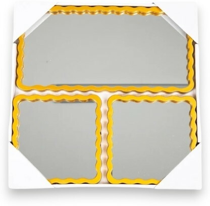 JRU LIVING BRANDS Ensemble de 3 miroirs décoratifs à cadre ondulé doré