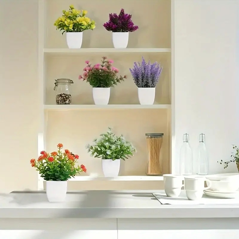 6pcs artificial potted plants mini   flowers for home office desk decor outdoor greenery for       room types and holidays including fathers day mothers day graduation juneteenth and   details 4