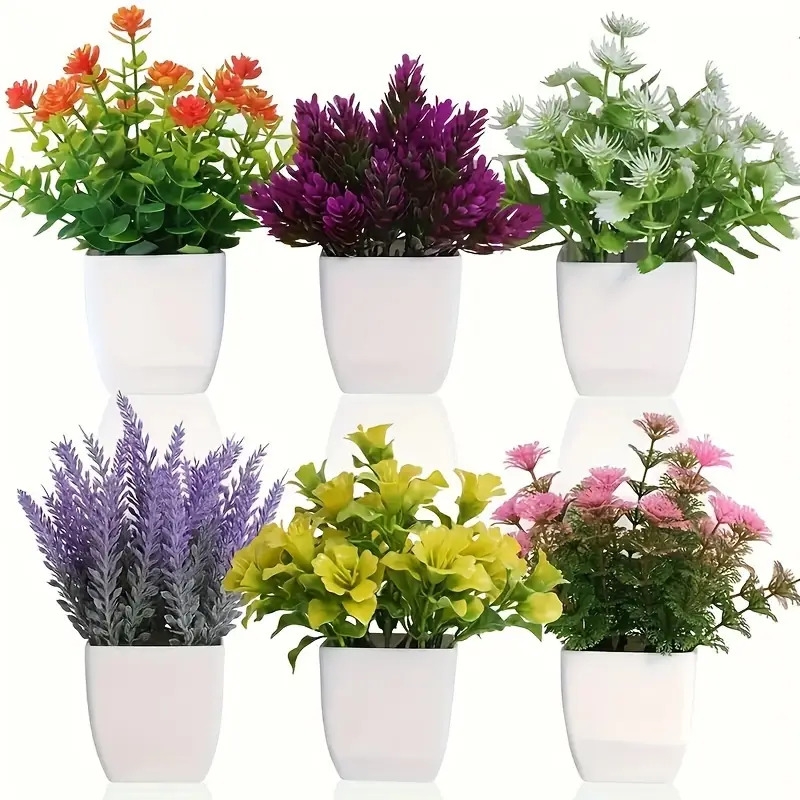 6pcs artificial potted plants mini   flowers for home office desk decor outdoor greenery for       room types and holidays including fathers day mothers day graduation juneteenth and   details 5