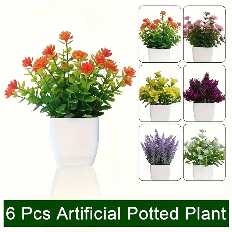 6pcs artificial potted plants mini   flowers for home office desk decor outdoor greenery for       room types and holidays including fathers day mothers day graduation juneteenth and   details 3