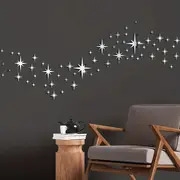 82pcs star mirror stickers acrylic decorative wall stickers personality creative stickers starry sky ceiling ceiling coverage self adhesive wall stickers details 1