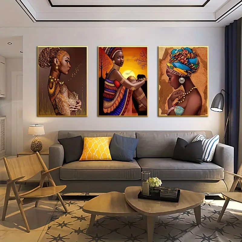 3pcs set unframed vintage canvas print posters american african woman canvas wall art paintings artwork wall painting for living room bedroom bathroom office hallway wall decors 2