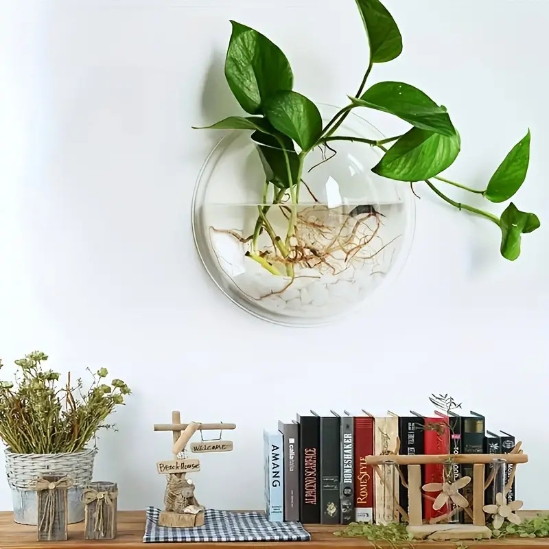 versatile hydroponic planter no drill indoor outdoor wall mount aquarium bowl for home decor garden care details 3