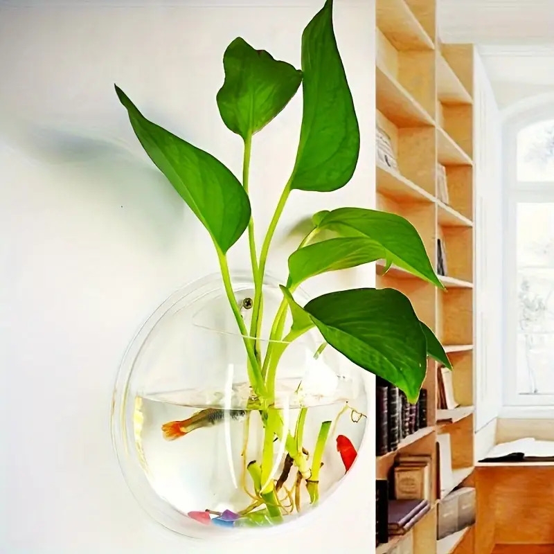versatile hydroponic planter no drill indoor outdoor wall mount aquarium bowl for home decor garden care details 4