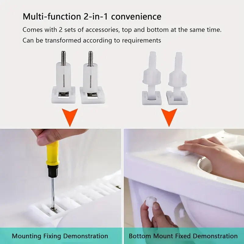 1pc housse de siège de toilette en plastique blanc  , ajustement universel, hauteur confort,   ronde, installation facile, accessoire de salle de bain épais et  ,   électricité ou batterie   détails 3