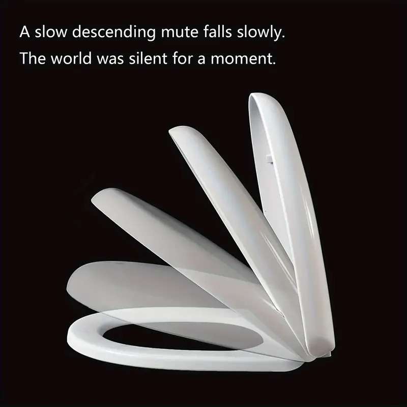 1pc housse de siège de toilette en plastique blanc  , ajustement universel, hauteur confort,   ronde, installation facile, accessoire de salle de bain épais et  ,   électricité ou batterie   détails 4