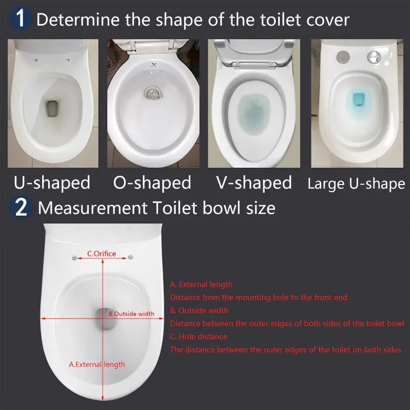 1pc housse de siège de toilette en plastique blanc  , ajustement universel, hauteur confort,   ronde, installation facile, accessoire de salle de bain épais et  ,   électricité ou batterie   détails 0