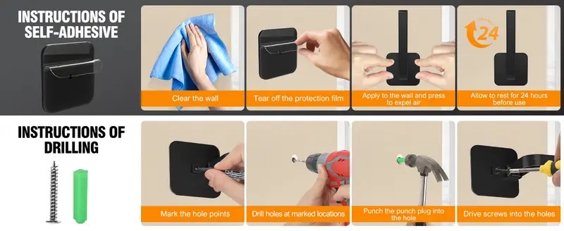 hat rack for hat storage multi purpose hat organizer strong adhesive hat hooks for wall hat organizer for baseball caps two mounting options hat hook black details 0