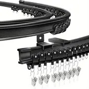 1 set ceiling mounted curtain track flexible curtain rail with track curtain system rv curtain track room divider ceiling track for curtains details 4