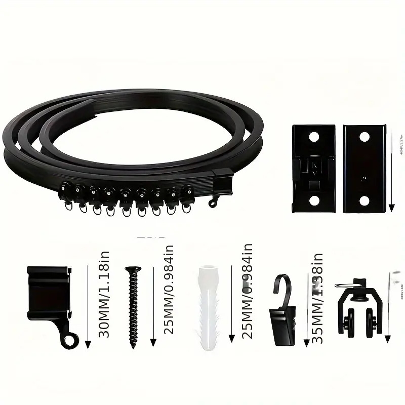 1 set ceiling mounted curtain track flexible   curtain rail with track curtain system rv curtain track room divider ceiling track for curtains   details 1