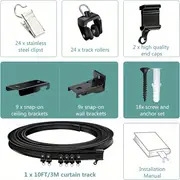 1 set ceiling mounted curtain track flexible   curtain rail with track curtain system rv curtain track room divider ceiling track for curtains   details 0