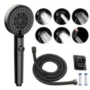 shower head and hose 2m high pressure shower heads handheld shower head with 6 spray   water saving shower heads with filter core accessory set showerhead and hose set for adult children bathroom details 6