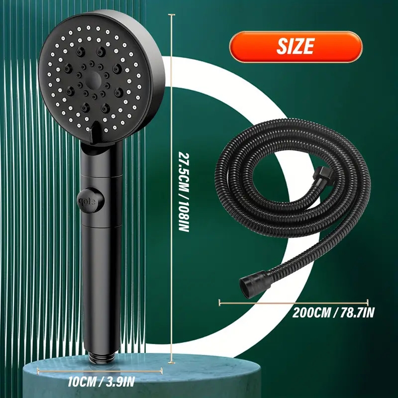shower head and hose 2m high pressure shower heads handheld shower head with 6 spray   water saving shower heads with filter core accessory set showerhead and hose set for adult children bathroom details 5