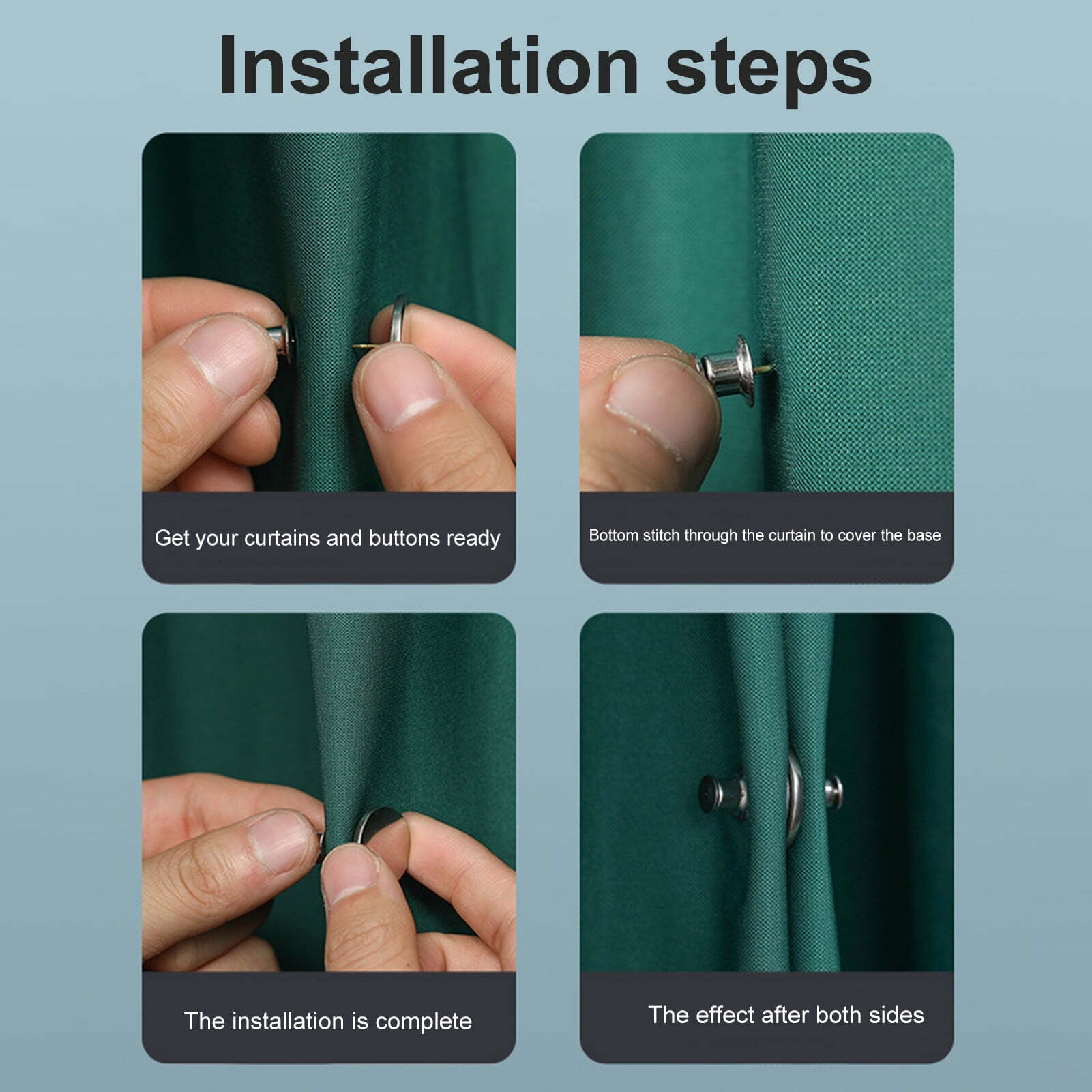 Fairnull 1 Pair Curtain Magnet Closure Prevent Light Leaking Strong Alloy Bathroom Shower Curtain Weight Magnet Clasp Holdback Button Home Supplies