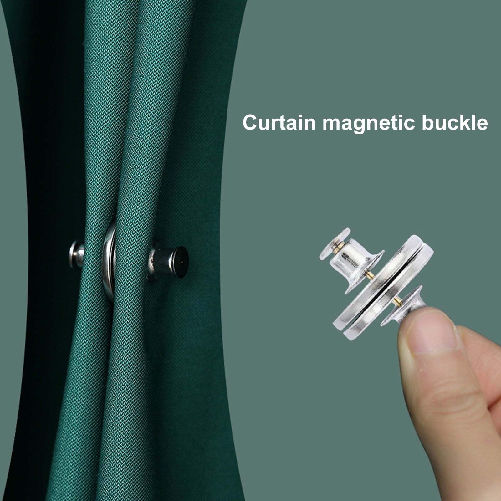 Fairnull 1 Pair Curtain Magnet Closure Prevent Light Leaking Strong Alloy Bathroom Shower Curtain Weight Magnet Clasp Holdback Button Home Supplies