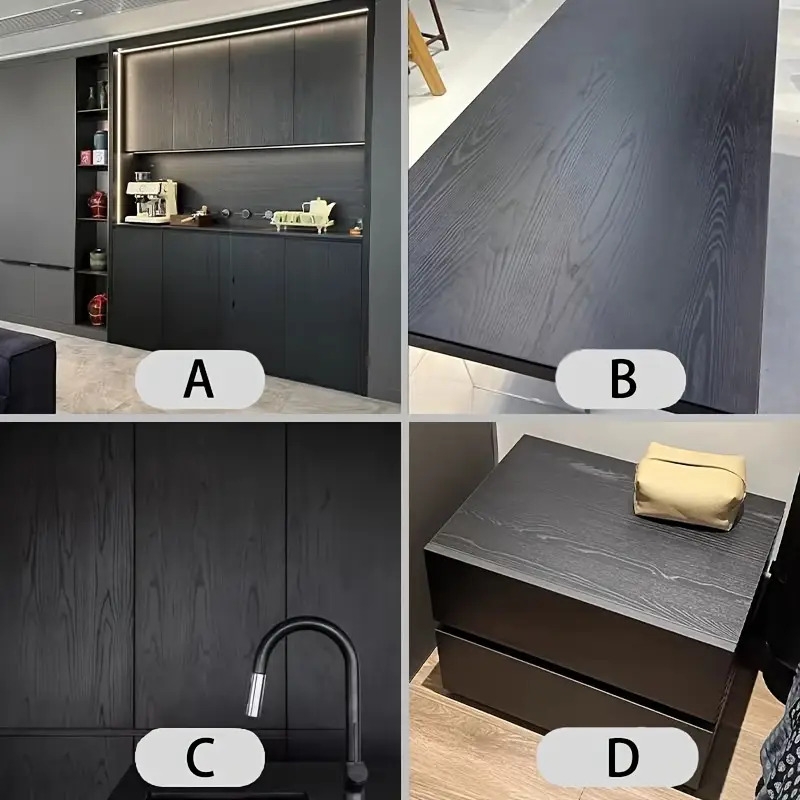 1 卷木纹壁纸防油贴纸,自粘壁纸接触纸可拆卸墙贴剥离,适用于厨房浴室背景墙书桌电器家具贴纸,厨房防水防油,乙烯基薄膜加厚耐热贴纸 商品详情 7