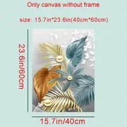 3pcs 15 7 23 6in 40cm 60cm frameless modern golden butterfly leaves wall art canvas painting art for living room cuadros decor no frame details 5