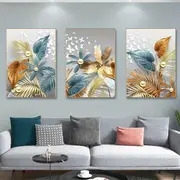 3pcs 15 7 23 6in 40cm 60cm frameless modern golden butterfly leaves wall art canvas painting art for living room cuadros decor no frame details 1