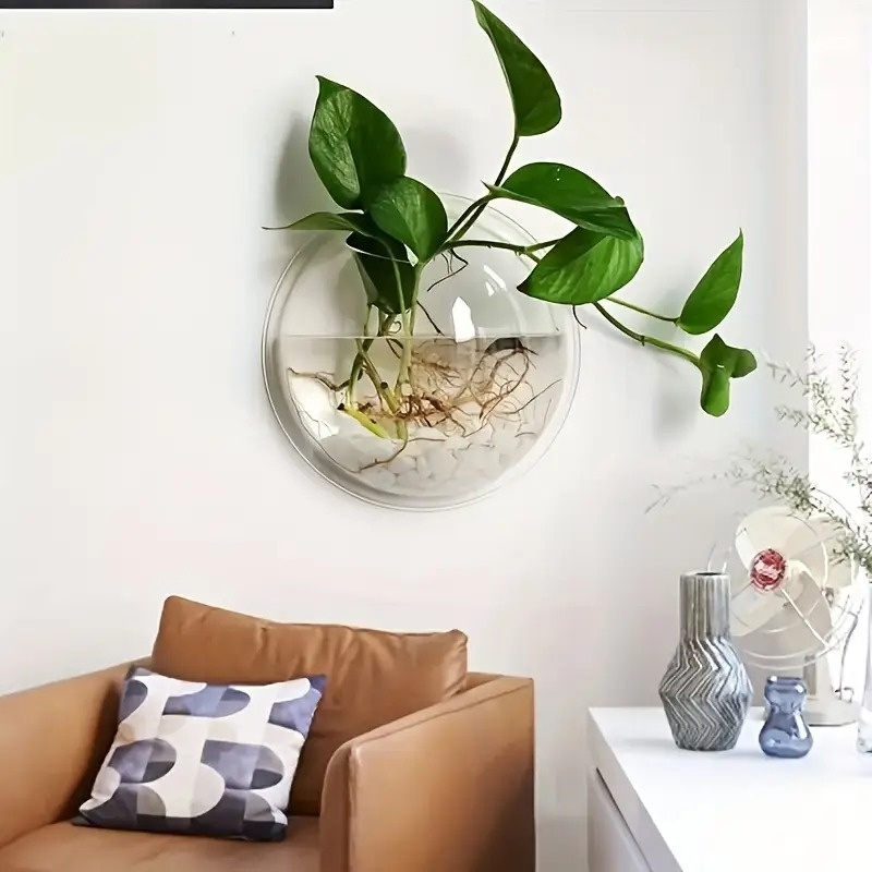 versatile hydroponic planter no drill indoor outdoor wall mount aquarium bowl for home decor garden care details 7