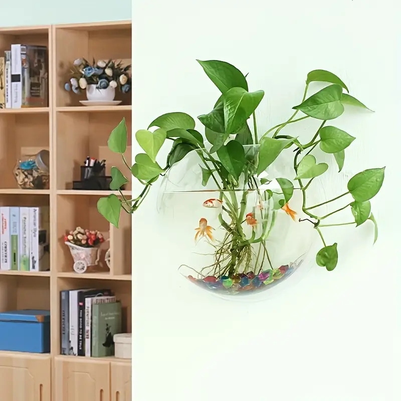 versatile hydroponic planter no drill indoor outdoor wall mount aquarium bowl for home decor garden care details 0