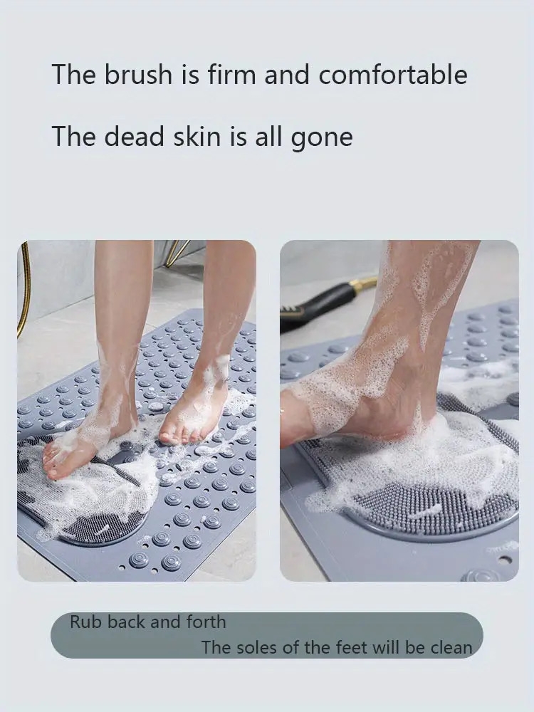 1pc bathroom rubber non slip mat shower foot mat with draining holes bathtub mat with suction cups bathroom accessories details 4