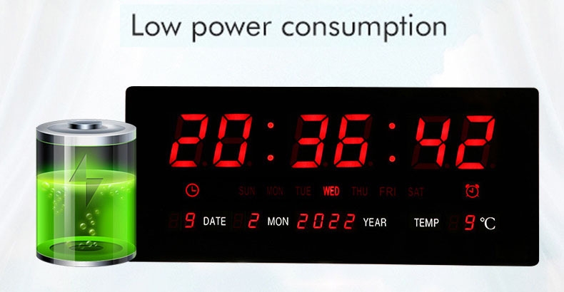 Horloge murale numérique avec affichage LED à tubes Nixie de grande taille 3615