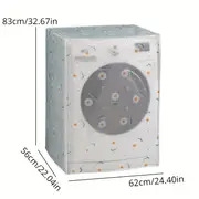 1pc household wave wheel type roller type washing machine thickened dust proof moisture proof and mildew proof cover zipper washing machine cover details 2