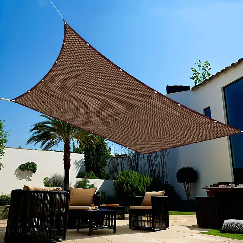 棕色遮阳网 - 厚实抗老化户外天篷,适用于露台、花园和露营,具有高遮阳率 商品详情 2