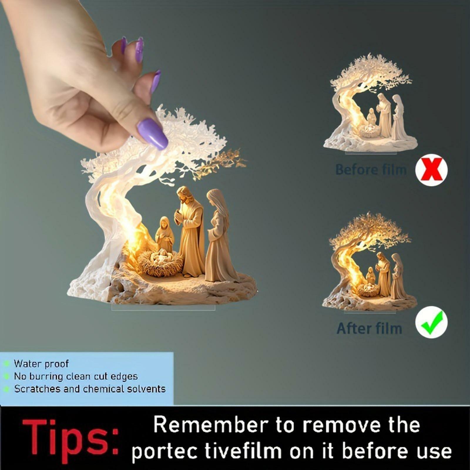 Christmas Nativity Scene Tabletop Ornament Multipurpose Christian Decoration