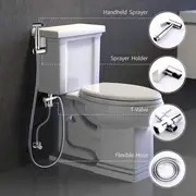 3pcs stainless steel bidet sprayer complete diaper washer simple pressure control more details 0