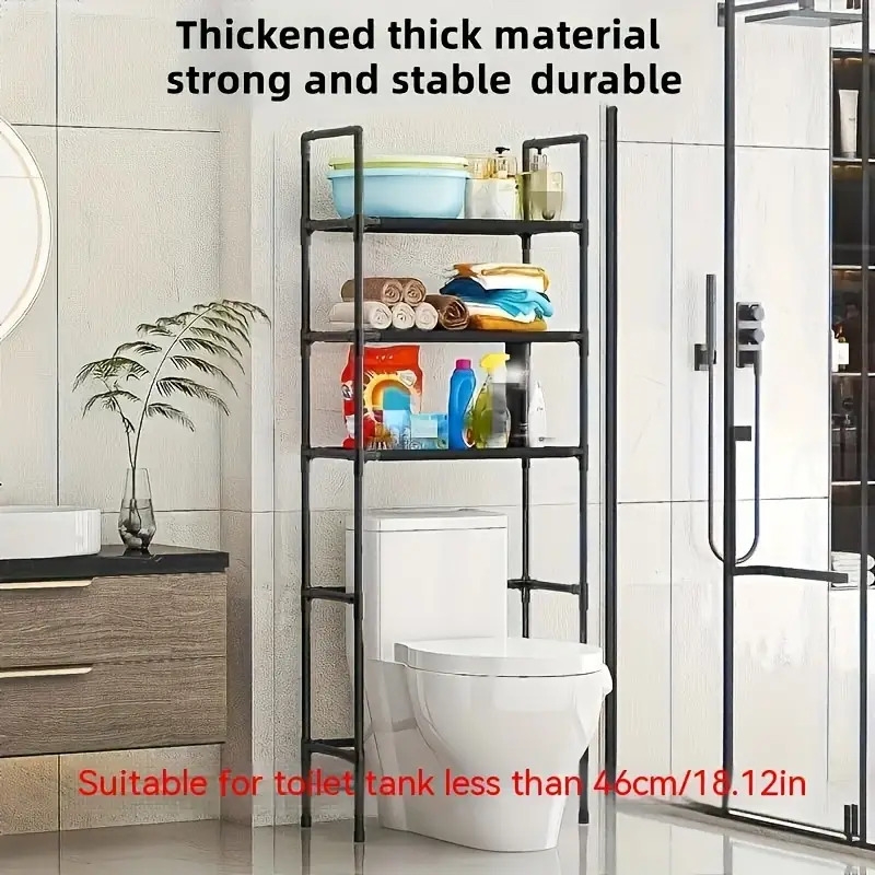1pc over the toilet storage rack floor mount toilet rack free standing multi layer bathroom storage rack toilet bathroom non perforated finishing storage rack bathroom storage organization details 2