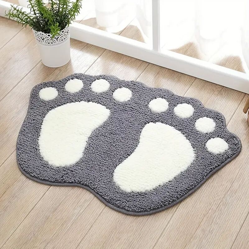 1pc super absorbent microfiber bath mat with non slip back soft and comfortable gray bathroom rug floor decor bathroom decorations details 4