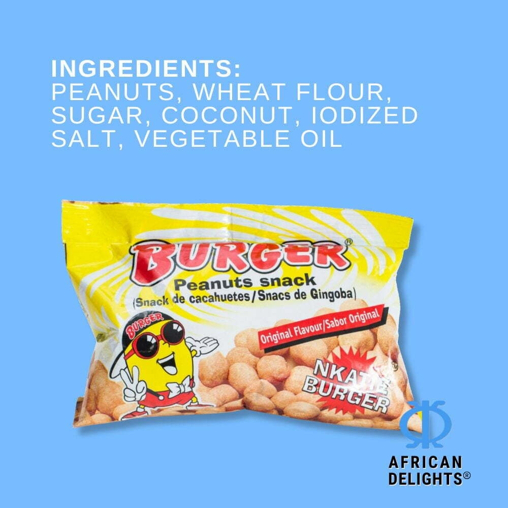 African Delights Nkatie Burger Peanuts Snack - Pack of 12